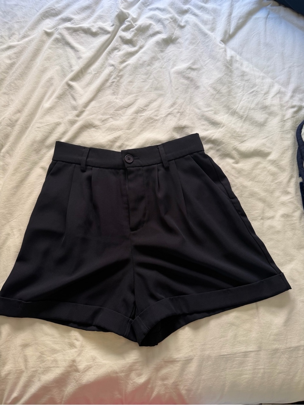 High-Rise Navy Women's Dress Shorts
